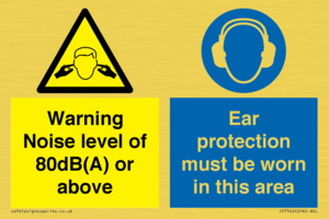 Warning Noise level of 80dB(A) or above. Ear protection must be worn in this area